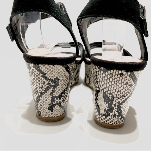 ANDRE ANIMAL PRINT SUEDE PLATFORM SANDALS - Picture 11 of 16